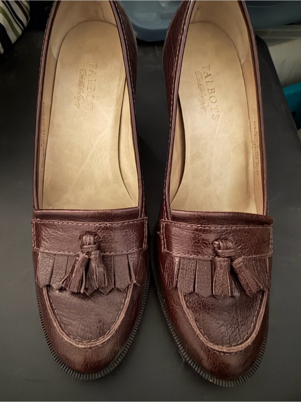 Talbots Brown Leather Tassel Loafers (vintage)